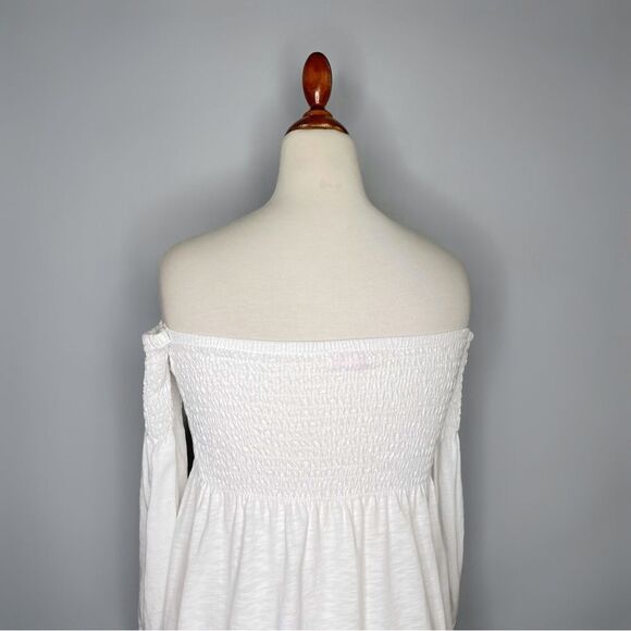 Lilly Pulitzer Trina Beach Mini Dress Smocked White Off Shoulder Size XXS - Picture 10 of 12
